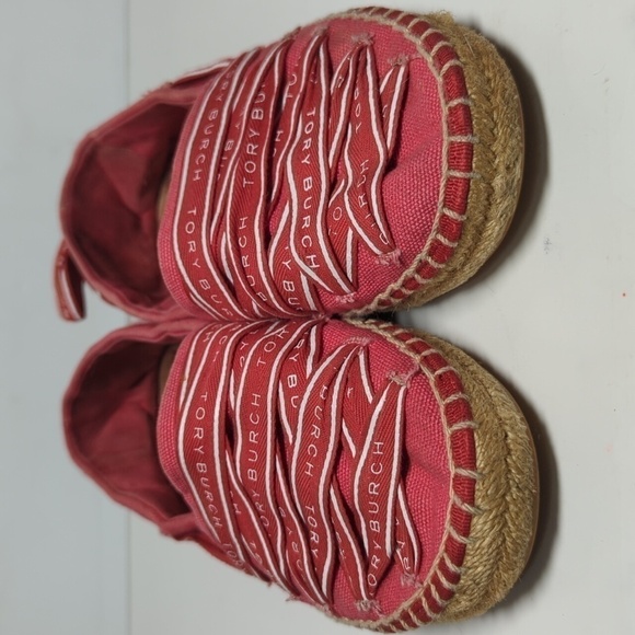 Tory Burch Azalea Logo grosgrain Espadrille flat shoes women's size 7 - Picture 6 of 16